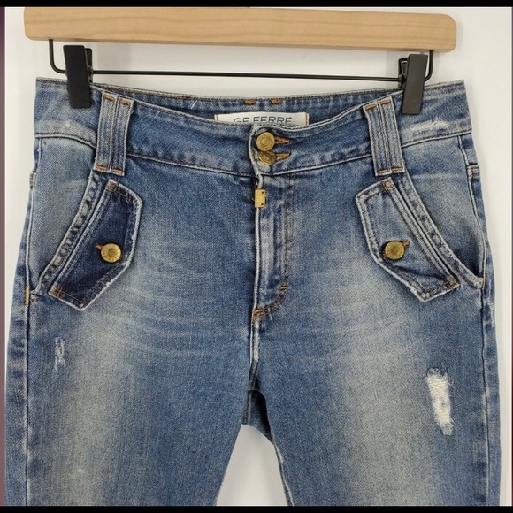 GF Gianfranco FERRE Distressed Jeans sz 28 - Picture 6 of 9